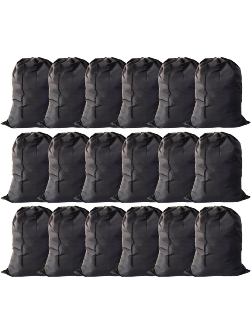 Extra Large 30"x40" Black Laundry Bags - 18 Pack for Home & Travel Storage